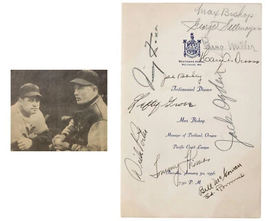 Jimmie Foxx, Lefty Grove, McGowan & 9 More Signed "Max Bishop" Program BAS Auto - Image 1 of 4