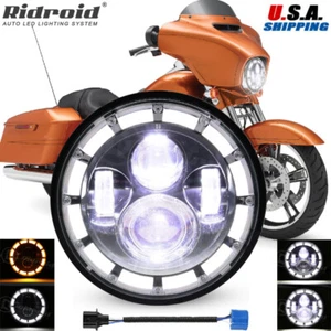 7" inch Motorcycle LED Headlight Projector DRL for Harley Honda Yamaha Indian - Picture 1 of 21