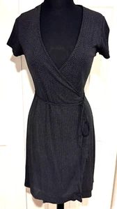 GAP Women's Size S Black/White Geomentric Print Short Sleeve Wrap Midi Dress - Bild 1 von 20