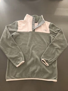 North Face Blocco Colore Rosa e Grigio Ragazze Chiusura a Scatto Pull Over (Taglia XL) - Foto 1 di 9