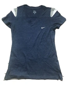 Womens NIKE  Navy Top V Neck T-Shirt Size Small - Picture 1 of 1