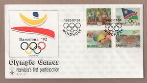 OLYMPICS NAMIBIA FIRST PARTICIPATION - POSTAL COVER 1992 - pictorial cancels
