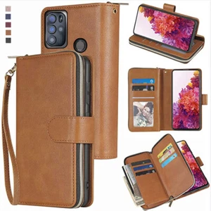 Funda billetera profesional BLU G91 9 ranuras con cremallera para 9 tarjetas soporte abatible cuero para teléfono - Imagen 1 de 42