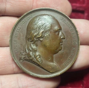 #46-43 ~ Louis XVIII charte constitutionnelle 1814 - Bronze 38,4g / médaille 勋章 - Picture 1 of 2