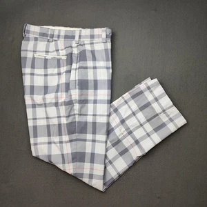 Nike Golf Pants Mens 32x30 Gray White Plaid Dri-Fit Tour Performance Stretch - Picture 1 of 13