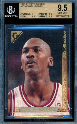 MICHAEL JORDAN 1995-96 TOPPS GALLERY THE MASTERS BGS 9.5 GEM CARD #10!  POP 4! - Image 1 of 2