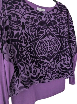 Top para mujer de terciopelo púrpura Burnout talla M superposición transparente Dolman Whimsigoth hada oscura Foto 1 de 4