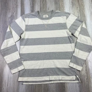 Buck Mason Shirt Mens M Gray White Field Spec Cotton Rugby Crew Long Sleeve * - Picture 1 of 12