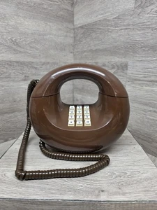 Vintage 70’s Western Electric Brown Sculptura Donut Telephone Tested Works!!! - Picture 1 of 15