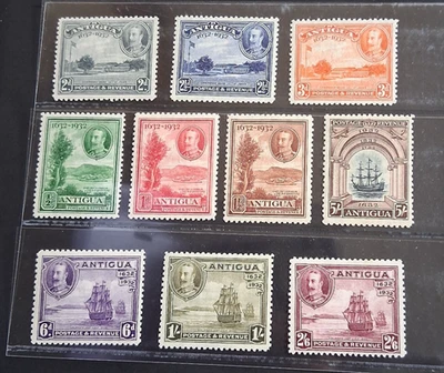 ANTIGUA 1932 KG V 1/2d to 5s SG 81 - 90 Sc 67 - 76 Tercentenary set 10 MLH - Image 1 of 2
