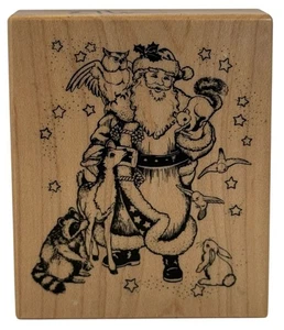 PSX Stempel Weihnachtsmann und Freunde Waldtiere Waschbär Eule Eichhörnchen - Bild 1 von 9