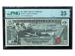 1896 $1 Silver Certificate Educational Fr. 224 PMG 25! Incredible Eye Appeal! - Picture 1 of 3