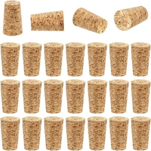 25 Pack Natural Soft Wood Corks Wine Bottle Stopper Tapered Cork Plugs Brown - Picture 1 of 7
