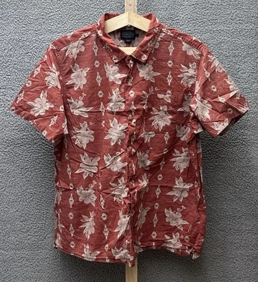 Camisa Pendleton Para Hombres 2XL Roja Abotonada Hibisco Suroeste Manga Corta Y2K Foto 1 de 4