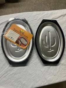 Nordic Ware Fajitas Serving Plates Set Of 2 Cactus Serv-A-Sizzle Steak NEW USED - Picture 1 of 10