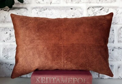 Cognac color baby face soft velvet fabric square pillow cover-1QTY - Image 1 of 4