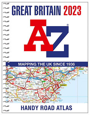Great Britain A-Z Handy Road Atlas 2023 A5 Spiral. Compact UK Map For Travelling • 8.21£