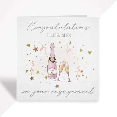 Personalised Engagement Congratulations Card For Daughter, Son, Granddaughter - Image 1 of 4