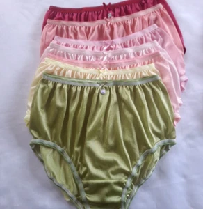 7 Ropa Interior Mujer Bragas de Nylon Sedoso Ligero Suave Calzoncillos Cintura Alta 28"-34"Talla M - Imagen 1 de 13