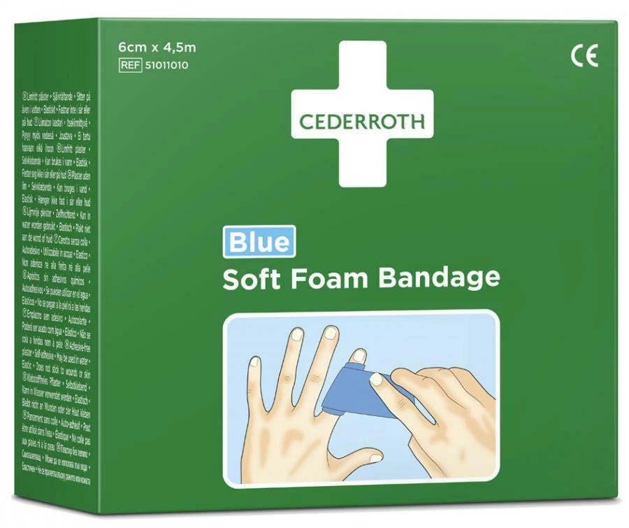 CEDERROTH Pflaster Soft Foam Bandage, selbsthaftend, blau
