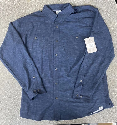 Colosseum Outdoors Mens L/S Button Up Shirt Size Large Blue - Image 1 of 4