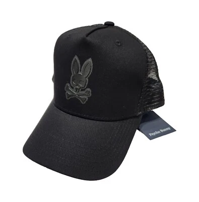 Psycho Bunny Men's Black Damon Trucker Cap - Image 1 of 4