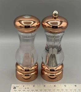 Copper Color & Clear Acrylic Design Olde Thompson Pepper Grinder & Salt Shaker - Picture 1 of 6