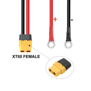 10AWG XT60 Female Male Connector M8 Terminal Lug Extension Solar Battery Cable - Picture 1 of 9
