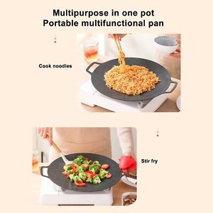 Korean BBQ Plate Barbecue Grill Non Stick Circular Frying Pan For Home☜