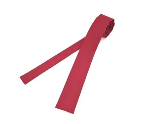 1950s ROOSTER Necktie Vintage Men's Skinny Square Bottom Red Linen Tie Eireloom - Picture 1 of 5