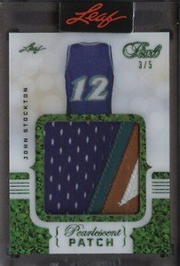 2021-22 Leaf Pearl Emerald Sparkle Karl Malone HOF Pearlescent Patch 3/5