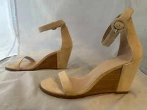Stuart Weitzman Suede Wedge Sandal Ankle Strap, Women Size 10   $425 NEW - Picture 1 of 5