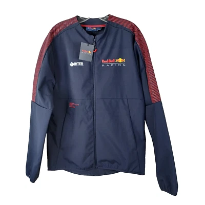 Red Bull Racing Softshell Jacket Size Large Red Bull Spell Out Sleeve Graphics - Image 1 of 4