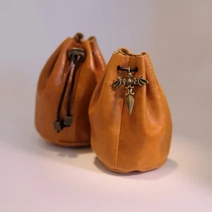 Leather Dice Bag Yellow Suitable For 5-6 Sets Of Dice For Table-top Game Lover - Picture 1 of 11