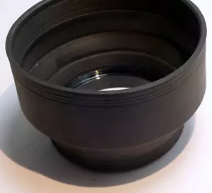 52mm Rubber Double Threaded Lens Hood Shade 3-way telephoto to wide angle - Picture 1 of 5