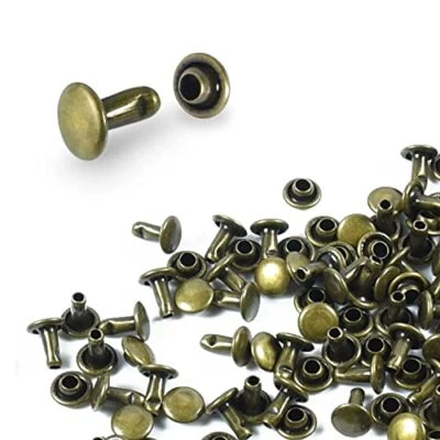 200Sets Leather Rivets, 6mm Double Cap 6MM Round Cap Rivets 200sets Bronze - Image 1 of 4