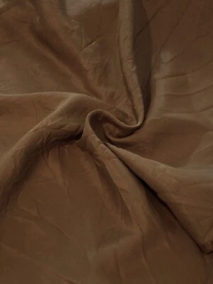 Vintage Milk Chocolate Brown Polyester Sewing Fabric 2.4 yds 44" Lightweight - Image 1 of 3