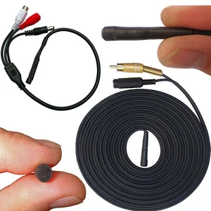 Waterproof CCTV Audio Microphone and Cable For Outdoor Camera / Sound Recording - Picture 1 of 21