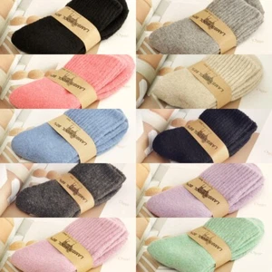 5Pairs Women Wool Crew SocksThermal Cozy Fuzzy Thick Heavy Warm Kint Duty Boots - Picture 1 of 10