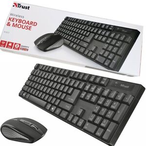 Trust XIMO Keyboard and Mouse Set RF Wireless UK English Black PC Laptop