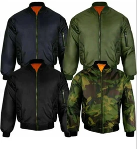 MA1 Mens Classic Jacket Military Air Force Style Padded Biker Jacket S 5X - Picture 1 of 5