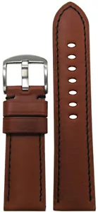 Cinturino orologio in pelle Panatime Rou HZ da 20 mm con cuciture nere 20/18 125/75 - Foto 1 di 1