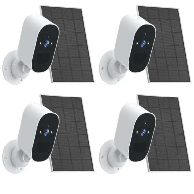 4Pack WiFi HD 1080P Surveillance IP Camera Wireless Solar Camera Home Security - Image 1 of 4