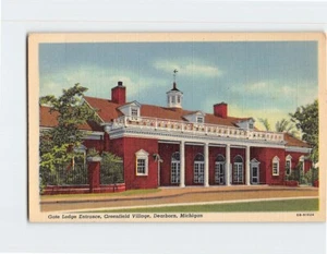 Postcard Gate Lodge Entrance Greenfield Village Dearborn Michigan USA - Picture 1 of 2