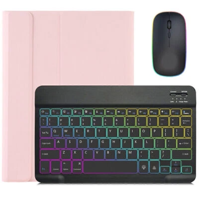 Funda con teclado retroiluminada ratón para iPad 5/6/7/8/9/10ª generación Air 3 4 5 6 Pro 11 10,5 Foto 1 de 4
