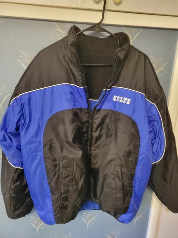 Indianapolis Colts Winter Coat Mens Size Large Reversible Full Zip Closure Cover