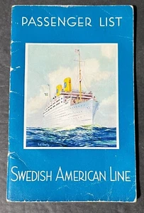 Lista de pasajeros de Swedish American Line (21 de septiembre de 1940) (Kungsholm, Motorliner) NY - Imagen 1 de 20