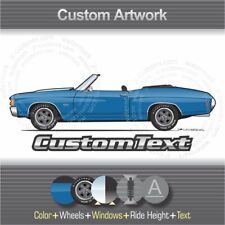 Custom 1972 Chevy Convertible Chevelle SS Sedan 454 396 Art for T-Shirt Hoodie