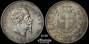 ITALIA, Vittorio Emanuele II, 5 liras 1872 M-BN, aUNC - Imagen 1 de 4
