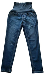 Blue Savvy Maternity Sz L Jegging Stretch Denim Pants Back Pkts Factory Faded - Picture 1 of 4